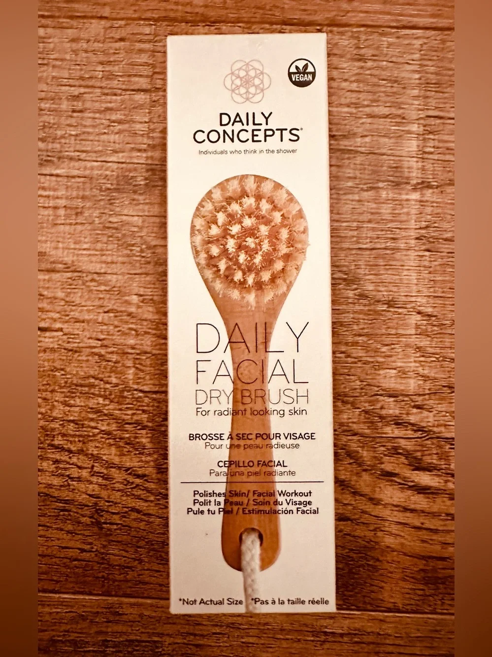 NWT! Vasanti BrightenUp! Exfoliator & Daily Concepts Daily Facial Dry Brush Set